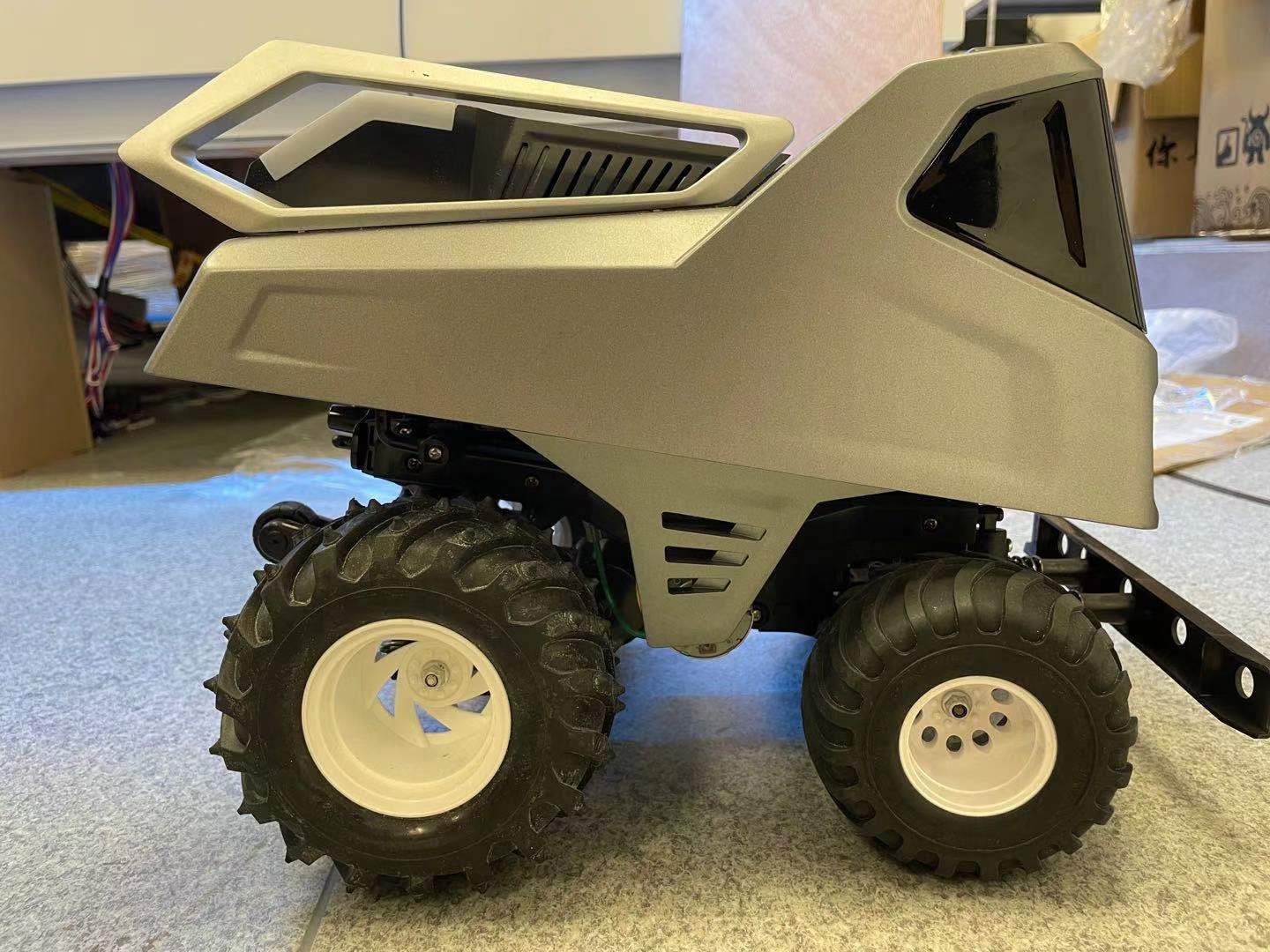RoverX robot with its mechanical and electronic components visible